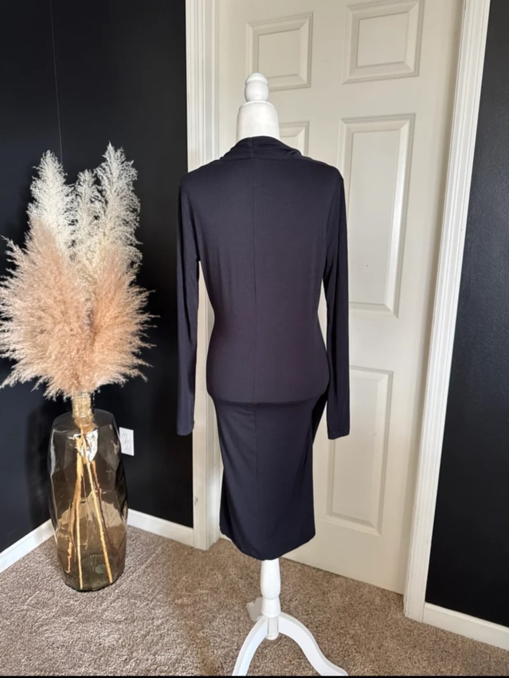 DAY Birger et Mikkelsen‎ Wrap Effect Jersey Dress in Black size Medium - Picture 10 of 12